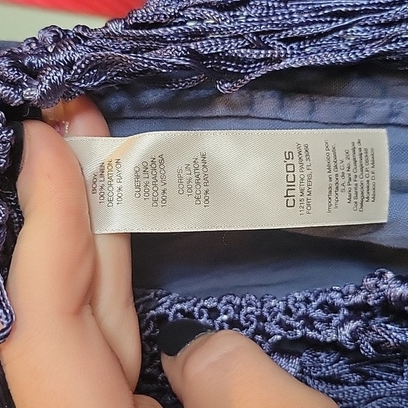 Chico's Women's Blue Ombre Fringe Francesca Fashion Skirt Chico's Size 0 (S-4) - Picture 7 of 13